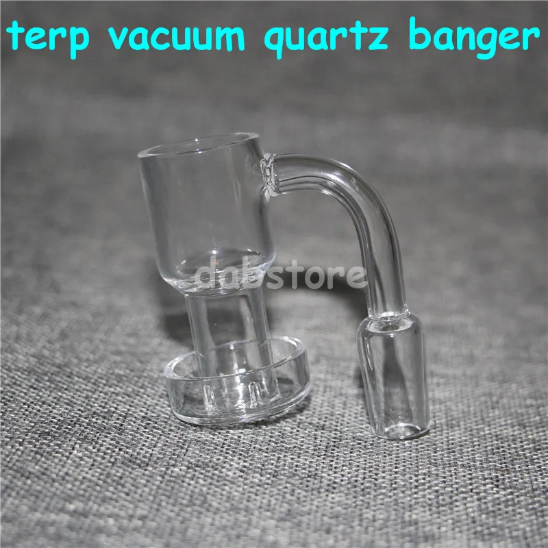 Tubo de fumo Beracky Beracky Quartz Terp Terp Vácuo Banger Deless Slinper Up Nail com 25mm Balde 30mm Bottom Para Glass Bong Petrócitos