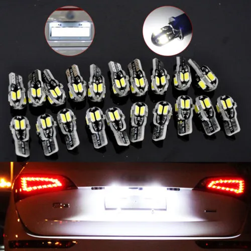 New 20pcs Canbus T10 194 168 W5W 5730 8 LED SMD White Car Side Wedge Light Lamp Bulb license light 12V