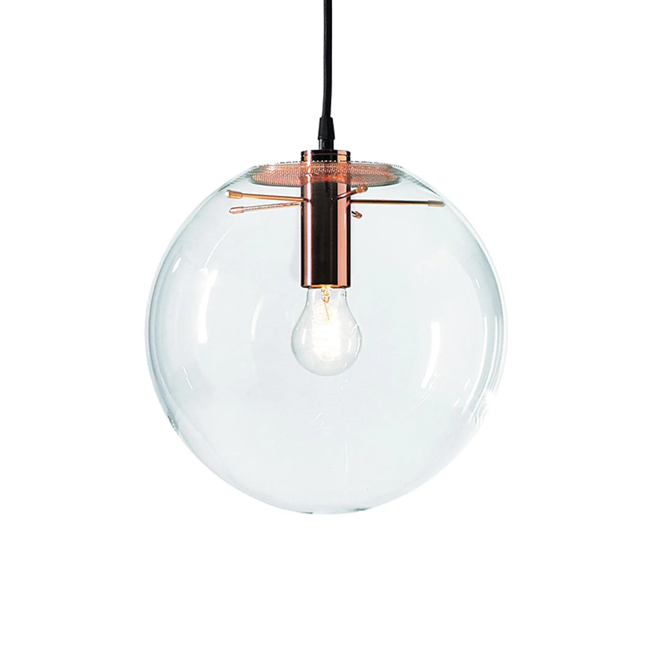 Selene Pendant Glass Light by Sandra Lidner Clear Glass E27 rose gold Pendant Light Lamps Lighting Rose Gold Black Hanging suepension Light