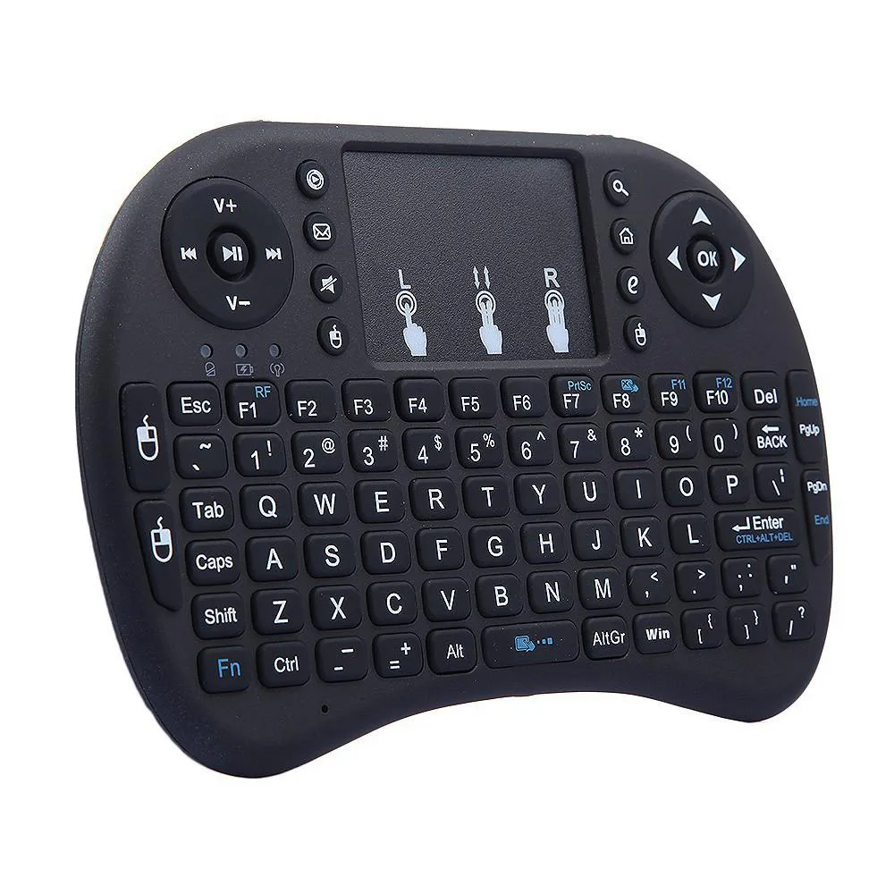 Mini i8 Trådlöst tangentbord 2.4g Engelska Air Mouse Remote Control TouchPad för Smart Android TV Box Notebook Tablet PC