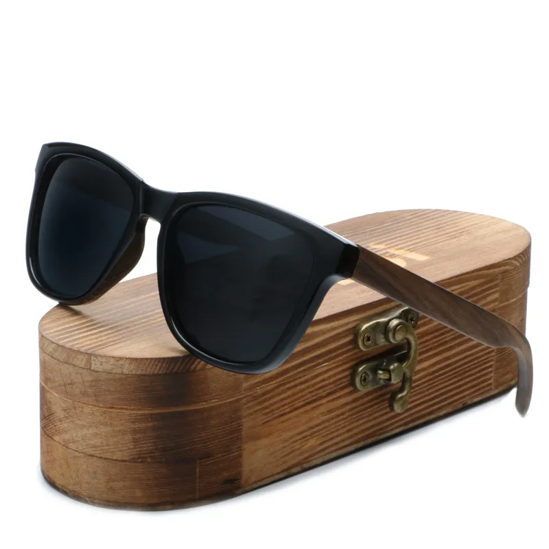 Ablibi Gafas de madera de nogal Gafas de sol de diseño para hombre Lentes polarizadas de madera para mujer Gafas de estilo Gafas en caja de madera