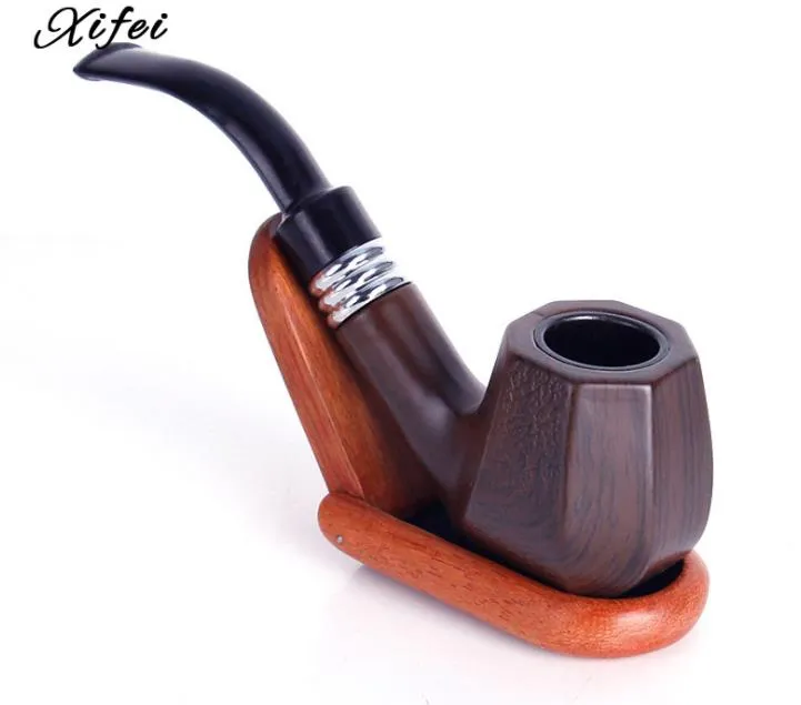 New diamond shaped imitation ebony ebony resin pipe man portable bend