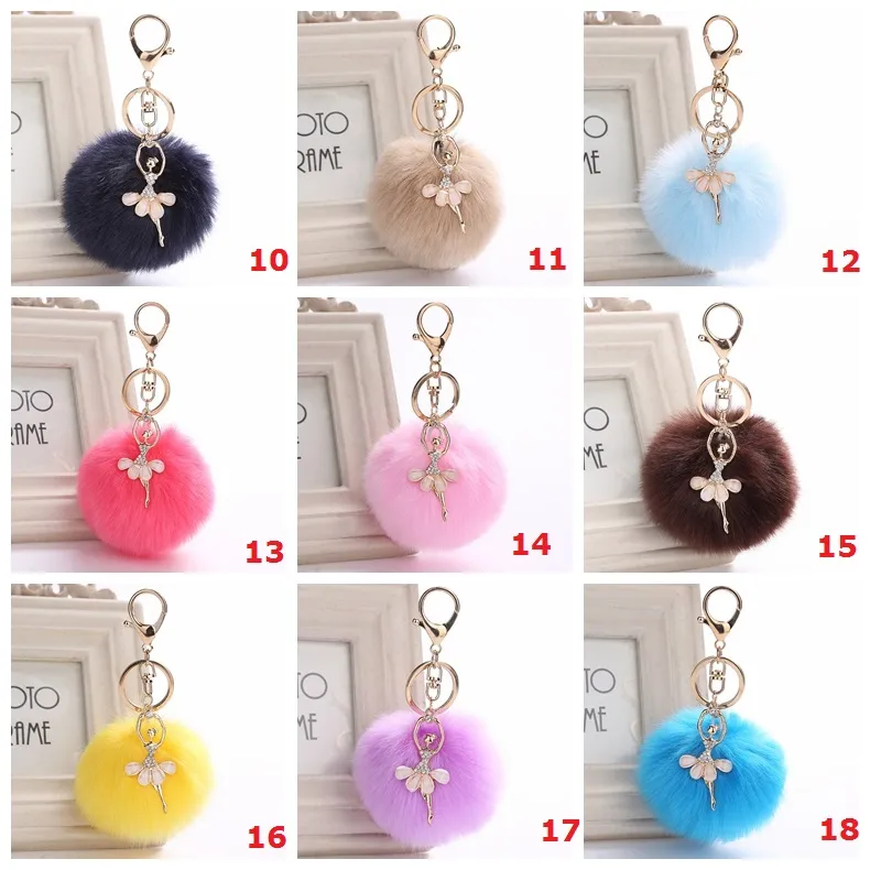 Fuzzy Butterfly Fur Ball Keychain - Plush Pom Pom Keyring For Women's Purses, Backpacks, Car Keys (12x8cm)