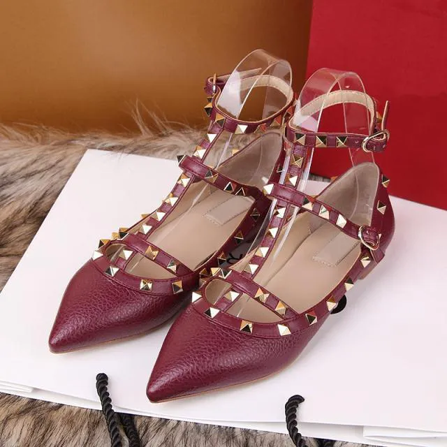 European Brand Shoes Fashion Litchi Pattern Leather Flat Shoes Ladies ...