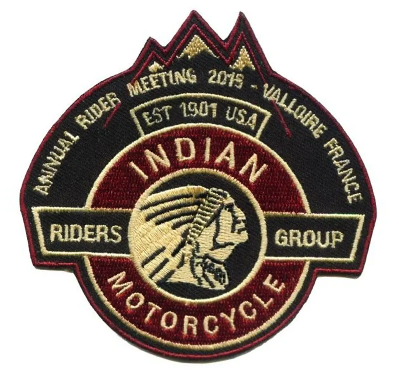 Indian 1901 Embroidery Patches Freedon Patches Riders Group USA for Jacket Motorcycle Club Biker 4 inch Made In China Factory
