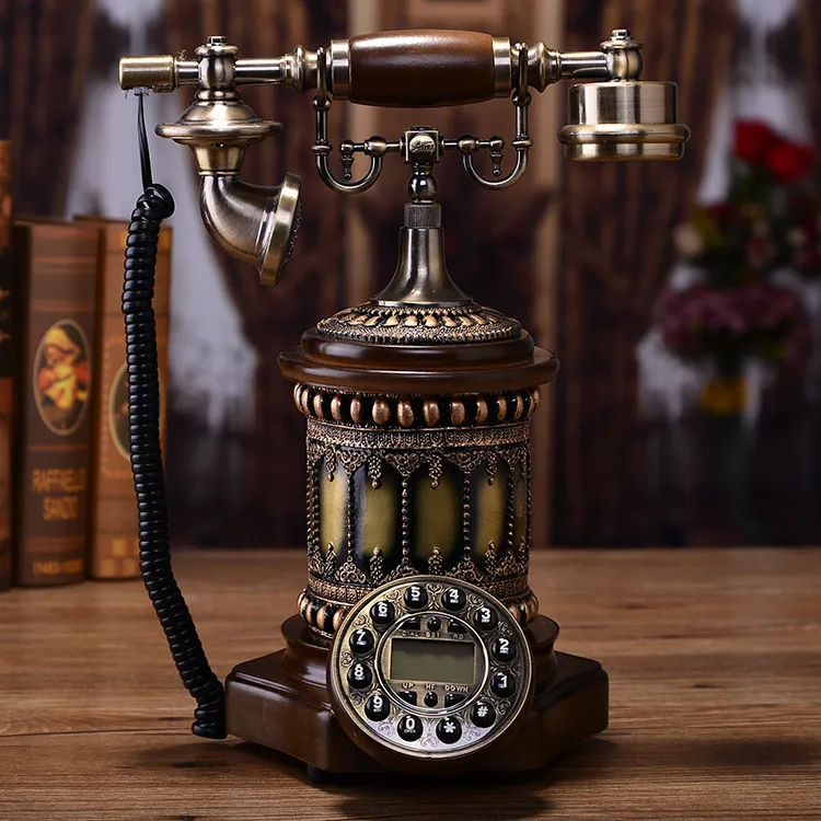 Европейский ретро античный телефон стационарный домой суд мода творческий фиксированный телефонный звонящий идентификатор