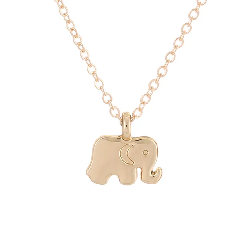Wysoka jakość Nie Dogeared Logo musujące Dobry Szczęście Elephant Wisiorek Naszyjnik Złota Kolor Łańcuchy Clowical Naszyjnik Kobiety Biżuteria