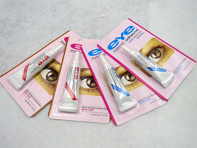 Eye Lash Glue Black White Makeup Eye Lash Adhesive Waterproof False Eyelashes Adhesives Glue White And Black Available 7g DHL Free