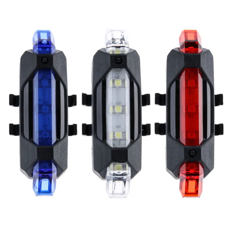Feu arrière de vélo de route Portable 5 LED USB, Rechargeable, avertissement de sécurité, lampe de cyclisme, light9147054