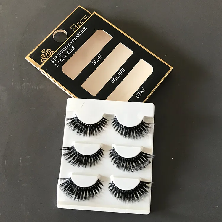 3D Vison Faux Cils Extension de maquillage pour les yeux 100% Réel Vison Naturel Épais Faux Faux Cils Cils Maquillage es / boîte dropshipping