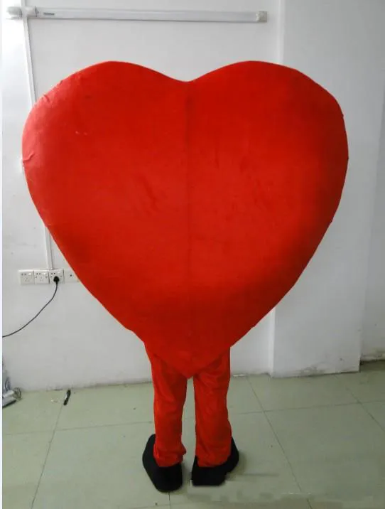 2018 Costume de mascotte coeur rouge taille adulte de haute qualité Costume de mascotte coeur fantaisie 231E