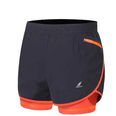 2 في 1 Marathon Marathon تشغيل السراويل رياضة السراويل M-4XL رجل رياضة السراويل القصيرة قصيرة الرياضة أوم pantalones cortos deportivos hombre