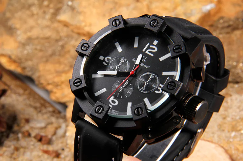 Wholesale V6 SUPERSPEED Mens Wrist Watch Fashion Style Black Silicone