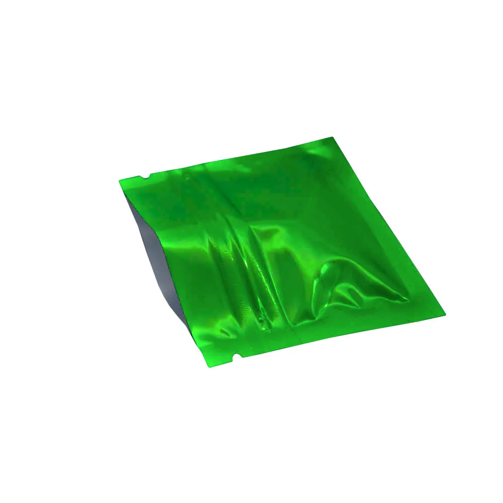 100 шт., зеленая майларовая фольга, самозапечатывающиеся пакеты с застежкой-молнией, 756 см, с замком-молнией, алюминиевая фольга, сумка для упаковки пищевых продуктов, капсула для хранения Pouc3037214