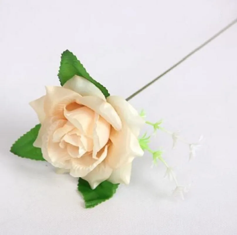 50st 3quot Rose Leaf Rod Artificial Silk Flower for Wedding Bridal Bouquet Home Decoration8776104