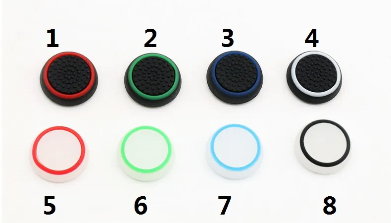 Aydınlık Kauçuk Silikon Joystick Kap Başparmak Sopa Joystick Kavrama Sapları PS5 PS4 PS3 Xbox One 360 ​​Denetleyici 2000 adet / grup için Kapaklar