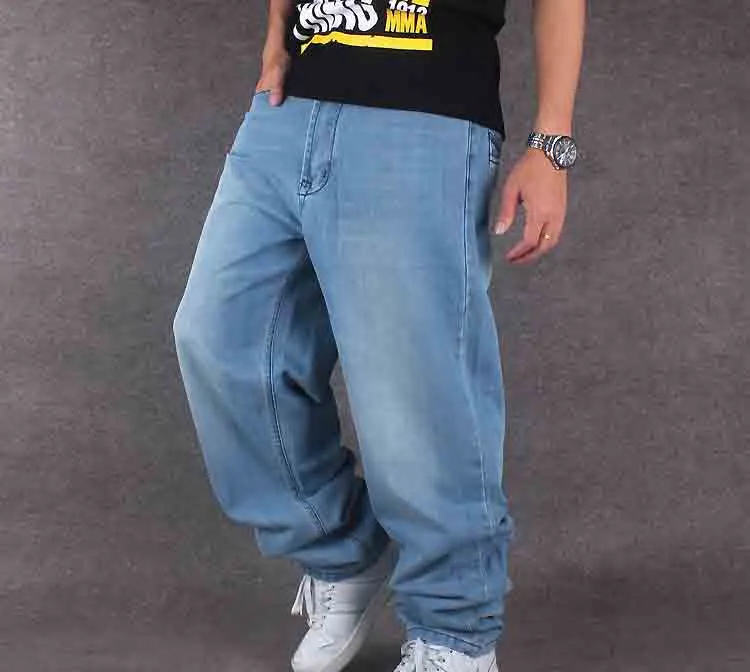 Jeans de hip-hop dos homens da marca Tide HIPHOP roupas casuais calças soltas mais fertilizantes plus size Jeans dos homens Definitivamente calças de dança de discoteca