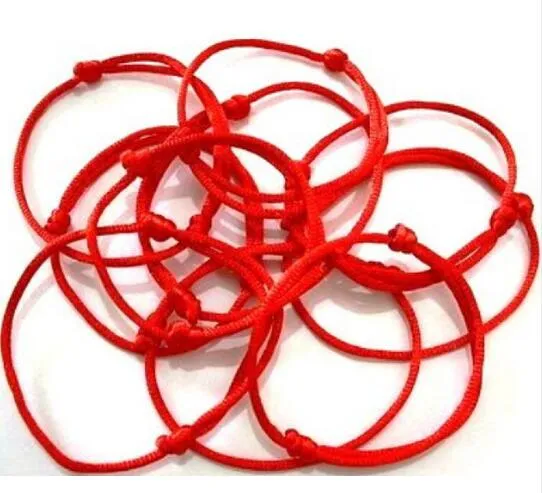 Snelle 100 stuks veel KABBALAH HAND Made Red String Armband EVIL Eye Sieraden Kabala Geluk Armband Bescherming -10262Q