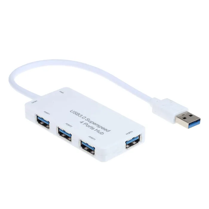QISUO Alta Velocidad Hub USB 3.0 De Expansión Divisor Multieje De 4 Puertos De Alta Velocidad Para PC De Escritorio, Adaptador Para Portátil, Concentrador USB