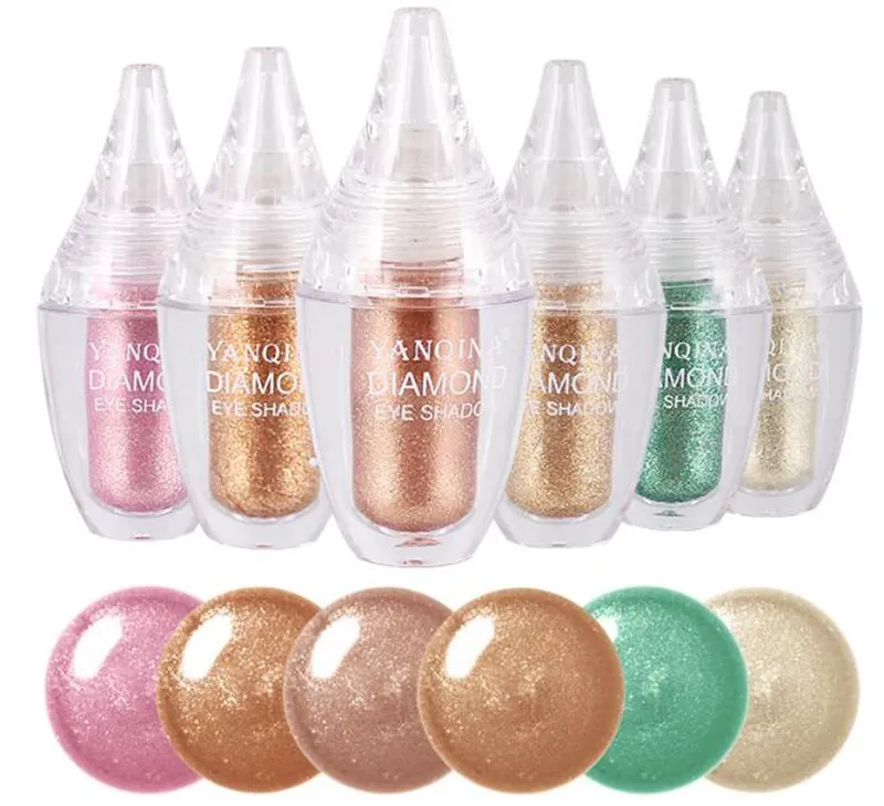 Nytt makeupmärke Yanqina Diamond Liquid Glitter Eyeshadow Waterproof Long Lasting Metallic Glitter Eyeshadow DHL Frakt