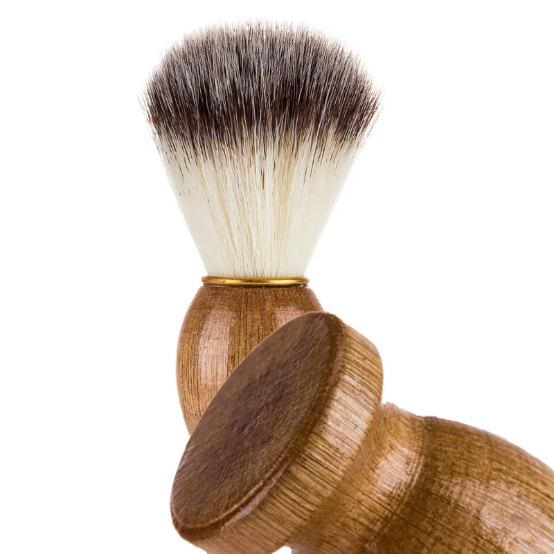 Brosse de rasage pour hommes Barber Salon Hommes Facial Barbe Appareil de nettoyage Rasage Outil Rasoir Brosse avec manche en bois pour les hommes
