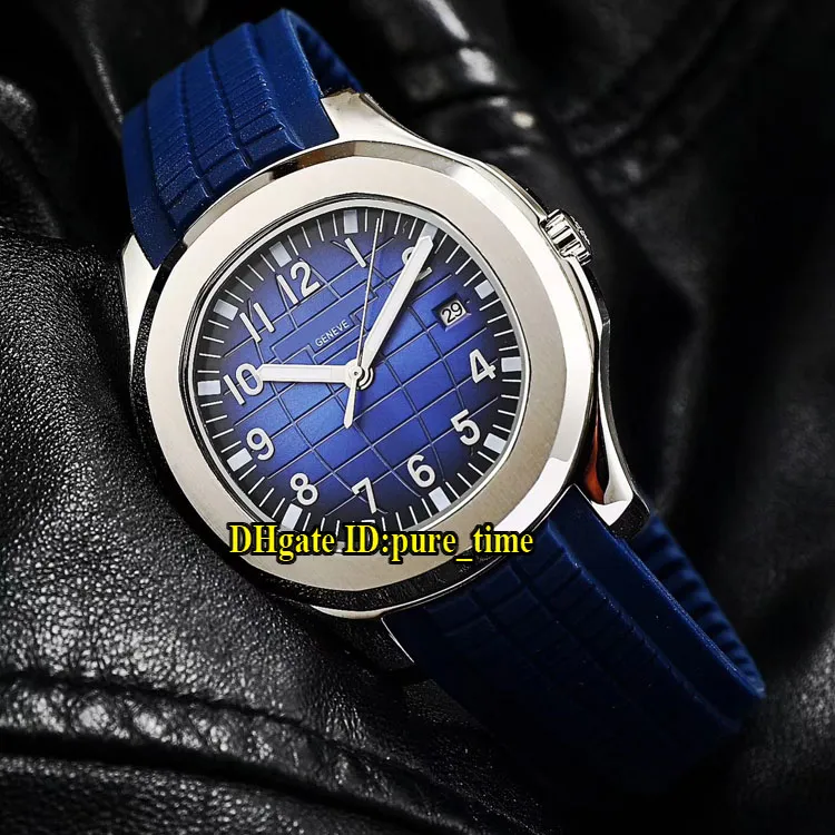 Sport Aquanaut 40mm 5168G-001 Blue Renning 5168 Asiatisk 2813 Automatisk Mens Watch 316L Steel Case Blue Rubber Strap Högkvalitativa Gents Klockor