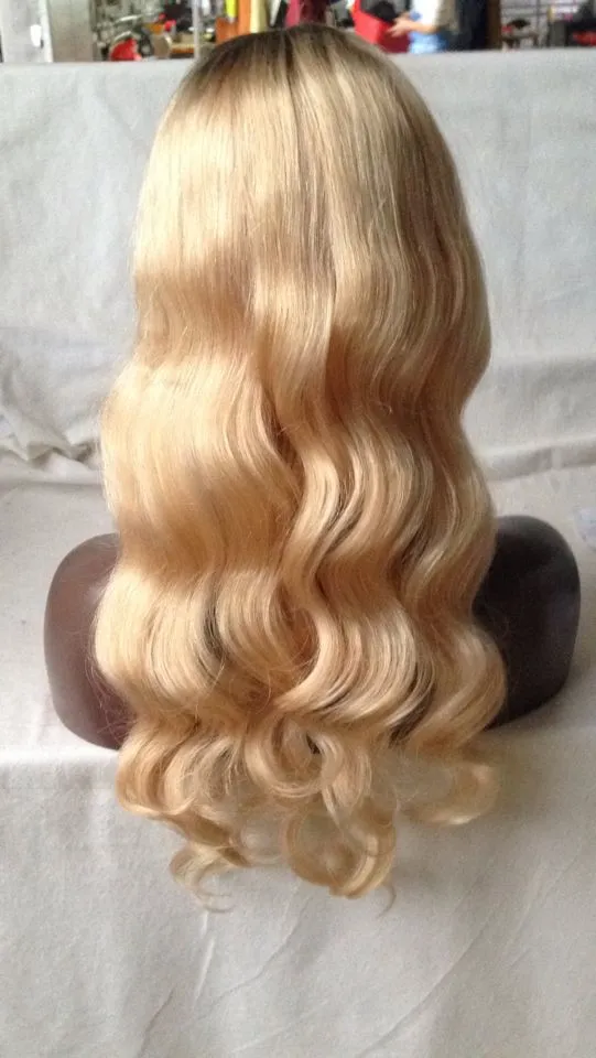 OMBRE 4 613 Kleur Body Wave 1x3 2x4 4x4 Lichtste blonde U Deelpruiken Braziliaans Virgin Hair 130 Dichtheid Human Hair Upart Pruik voor blanke vrouwen