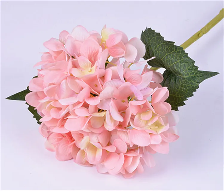 47 cm Kunstmatige Hydrangea Bloem Hoofd Nep Zijde Single Real Touch Hydrangeas 14 Kleuren Bruiloft Centerpieces Home Party Decoratieve bloemen