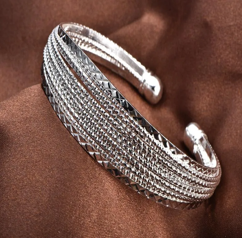 LuckyShine Special Shine 925 Sterling Silver Open Adathable Bangles Russia Austian
