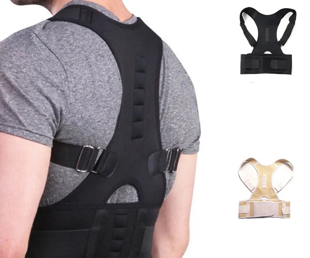 Nieuwe Magnetische Therapie Houding Corrector Brace Shoulder Back Support Belt for Braces ondersteunt riemschouderhouding