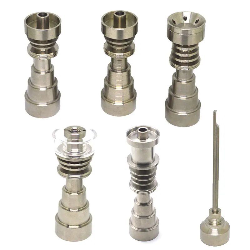 6 in 1 Chiodo di titanio Domeless titanio GR2 Chiodi giunto 10mm 14mm e 18mm Vetro bong tubo di acqua tubi di vetro Universale e Conveniente