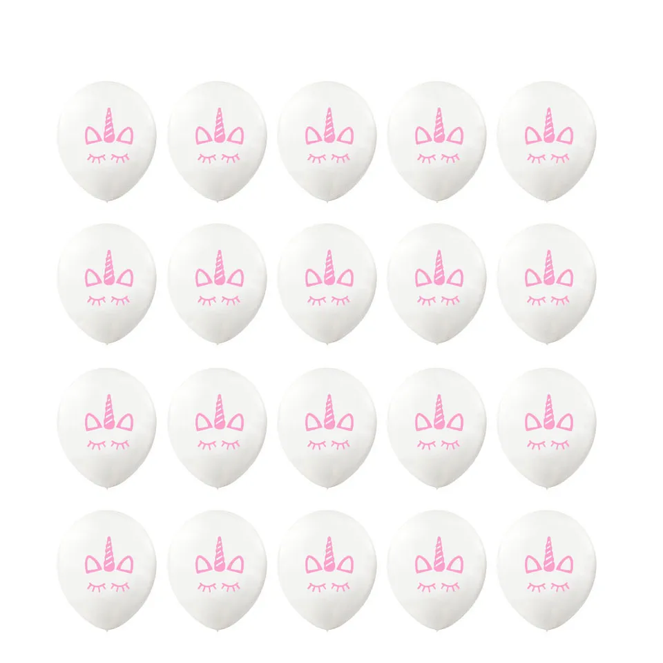 Nuovi palloncini unicorno moda 100 pezzi / lotto Decorazioni feste di buon compleanno Bambini Palloncini unicorno rosa bianco cartone animato Forniture feste unicorno