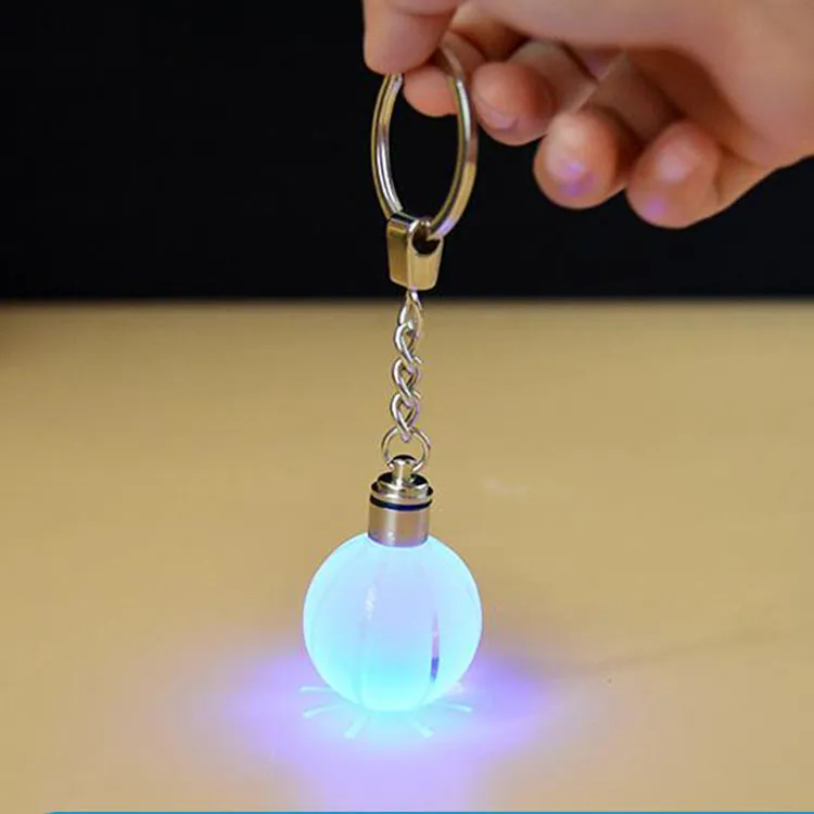 World Cup creative gift luminous Crystal key buckle Football Basketball Earth Key Chain Night Light for World Cup fans