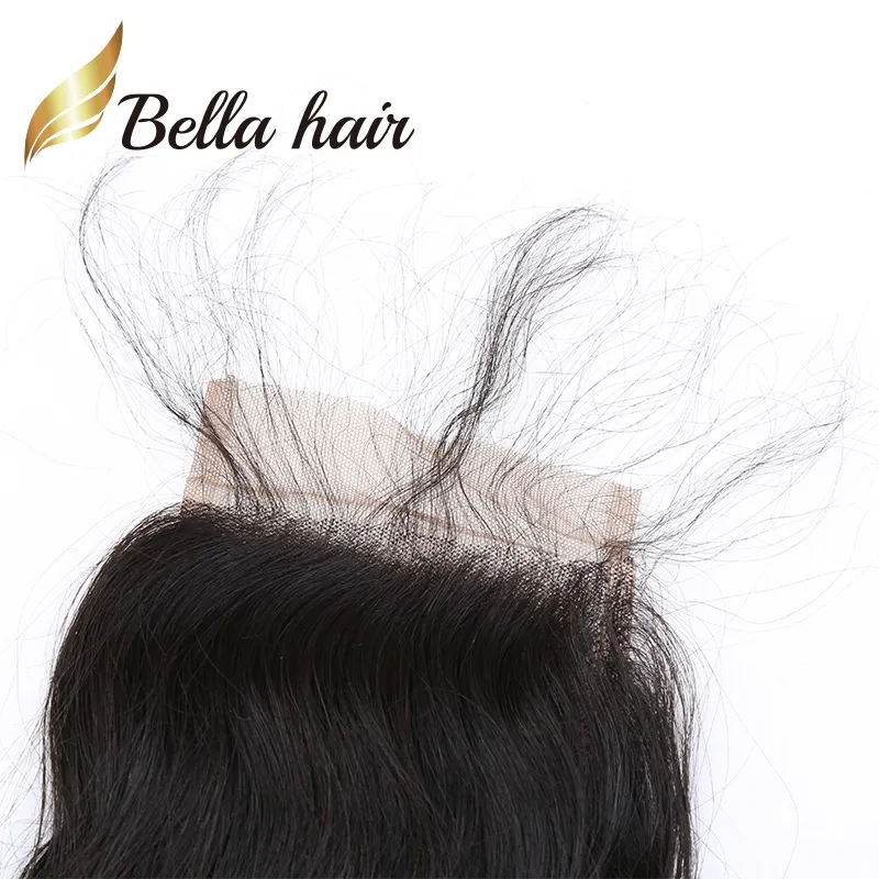 BellaHair9778290 – perruque Lace Closure brésilienne non traitée HD, 4x4, haut ondulé, 826 pouces, trois parties centrales, non traitée, avec cheveux de bébé, 8A