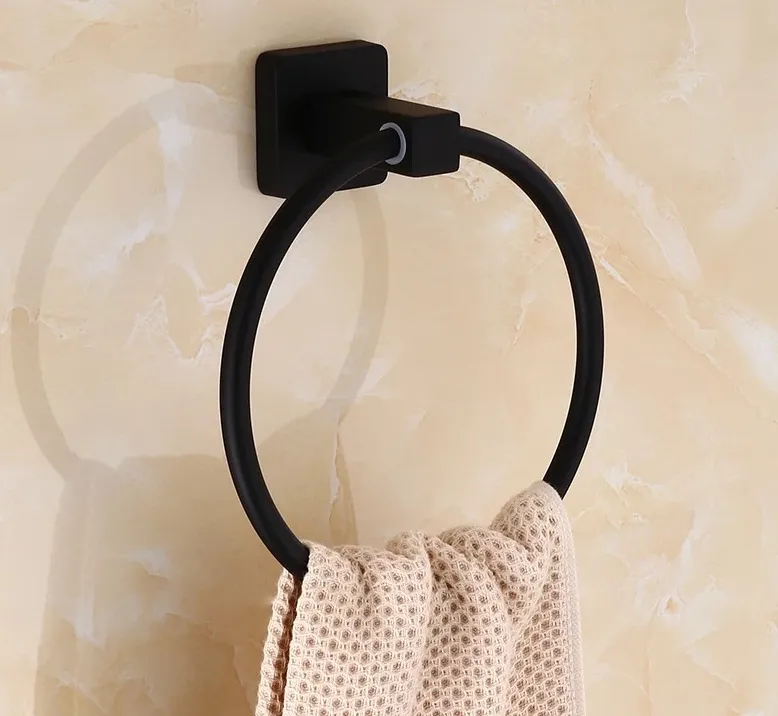 Accessori il bagno con porta accappatoio a parete in acciaio inossidabile antico nero301Y6799763