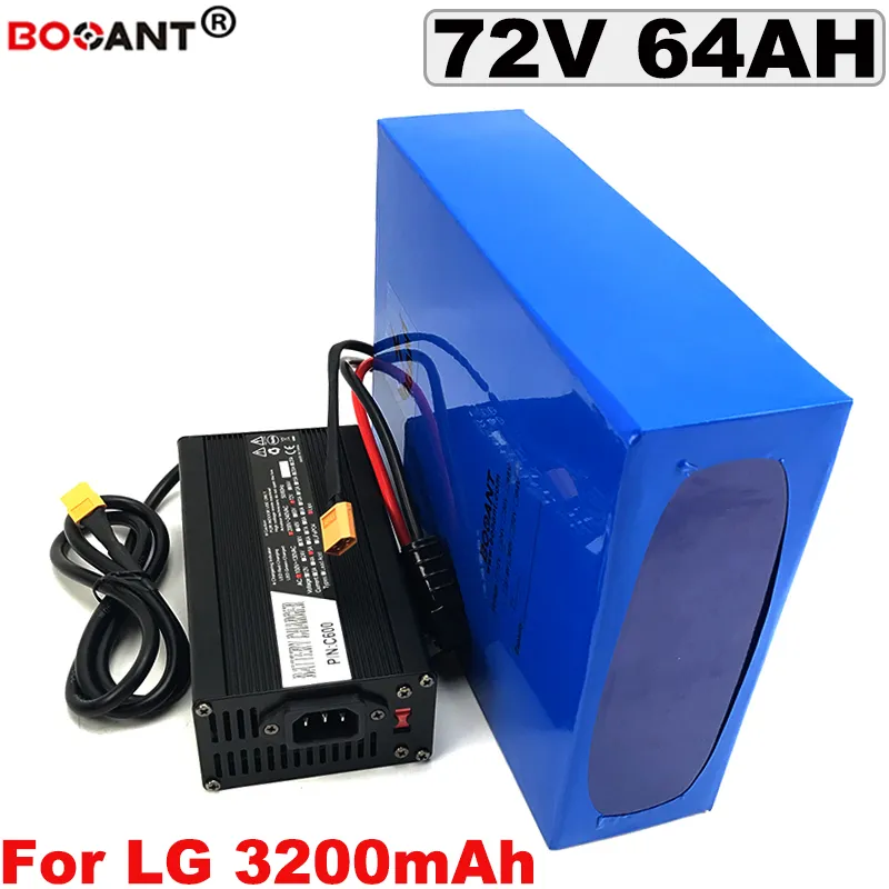 72V e-bike lithium batterij voor originele LG 18650 cel 72v 64AH 5000W 7000W elektrische fiets Li-ion batterij met 5A-oplader