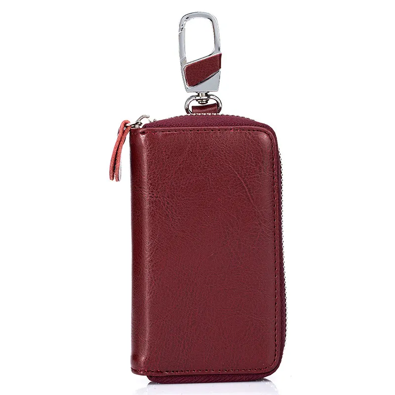 Pequenos sacos para homens chave multi cores Multifuncional Grande capacidade lisa plain couro genuíno zíper carteira chave do carro