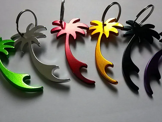 Hot Sell Multi Color Palm Tree Shape Sleutelhangers Bier Soda Can Bottle Opener Sleutelhond Huishoudelijke Keukengereedschap