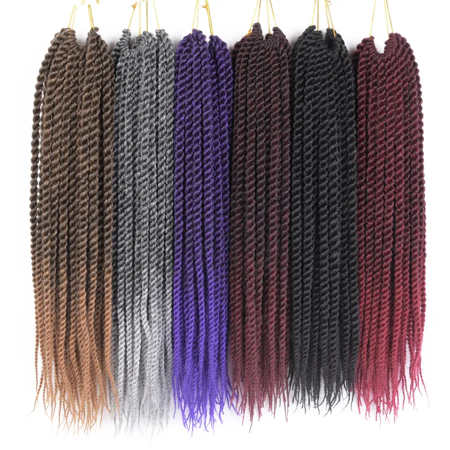 12 14 16 18 20 22Inch 22RootsPack Crochet Braids Senegalese Hair Extensions Kanekalon Synthetic Ombre Crochet Braid Braidin8007729