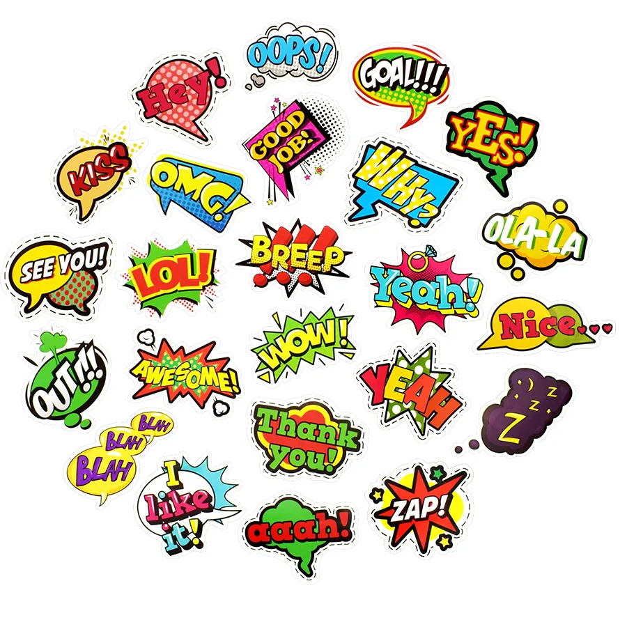 50 STKS Populaire Pop Stijl Tekststickers Internet Taal Decals Speelgoed voor Tieners LOL Stickers Gadgets Cadeau voor DIY Laptop Fiets Ska8469584