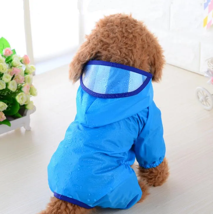 Pet Dog Raincoats Waterproof Jacket Hooded Pet reain Coat Clothing Pet Dog Rainwear for puupy small dog coats