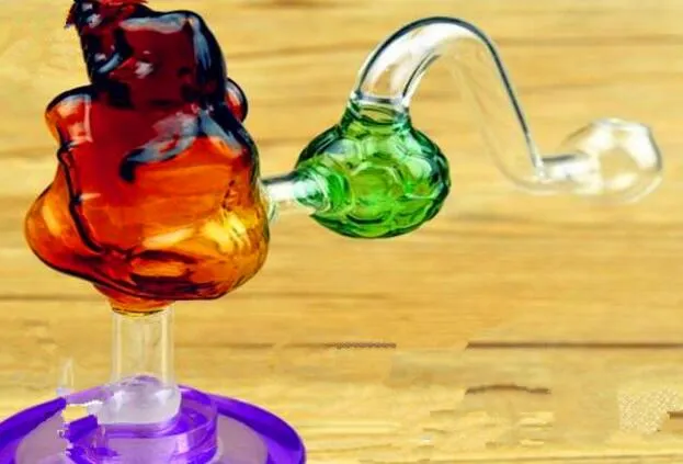 Accessoires de narguilé pot de panda de football Bangs en verre en gros Brûleur à mazout Tuyaux d'eau en verre Plates-formes pétrolières Fumer, Huile.