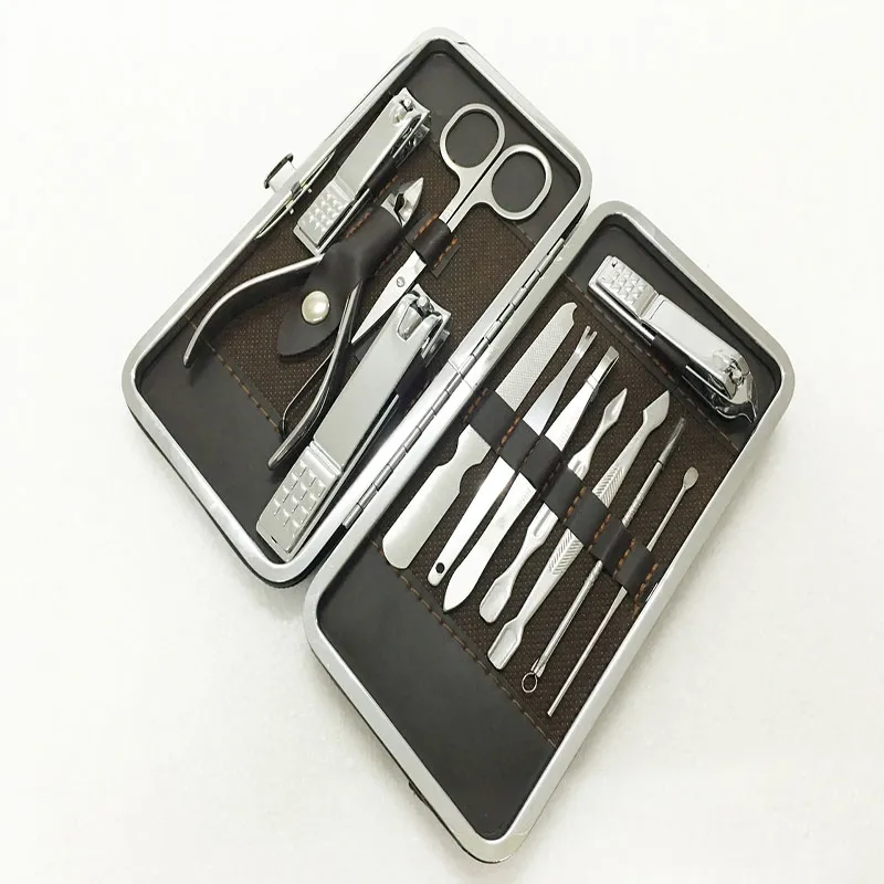 Stainless Steel Nail Manicure Tool Kit Nail Scissors Nail Art Clipper Pedicure Scissor Tweezer Knife Ear Pick Utility Mnicure Set