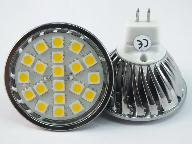 4 W GU10 MR16 LED Ampüller Spot Işık SMD5050 20 adet LED'ler Serin veya Sıcak Beyaz ACAC85-265V 120 Derece Açı