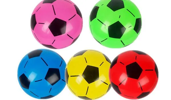 Toptan çocuk hediye futbol 9 inç 22 cm pvc şişirme futbol topu yumruk topları çocuk açık oyuncak top