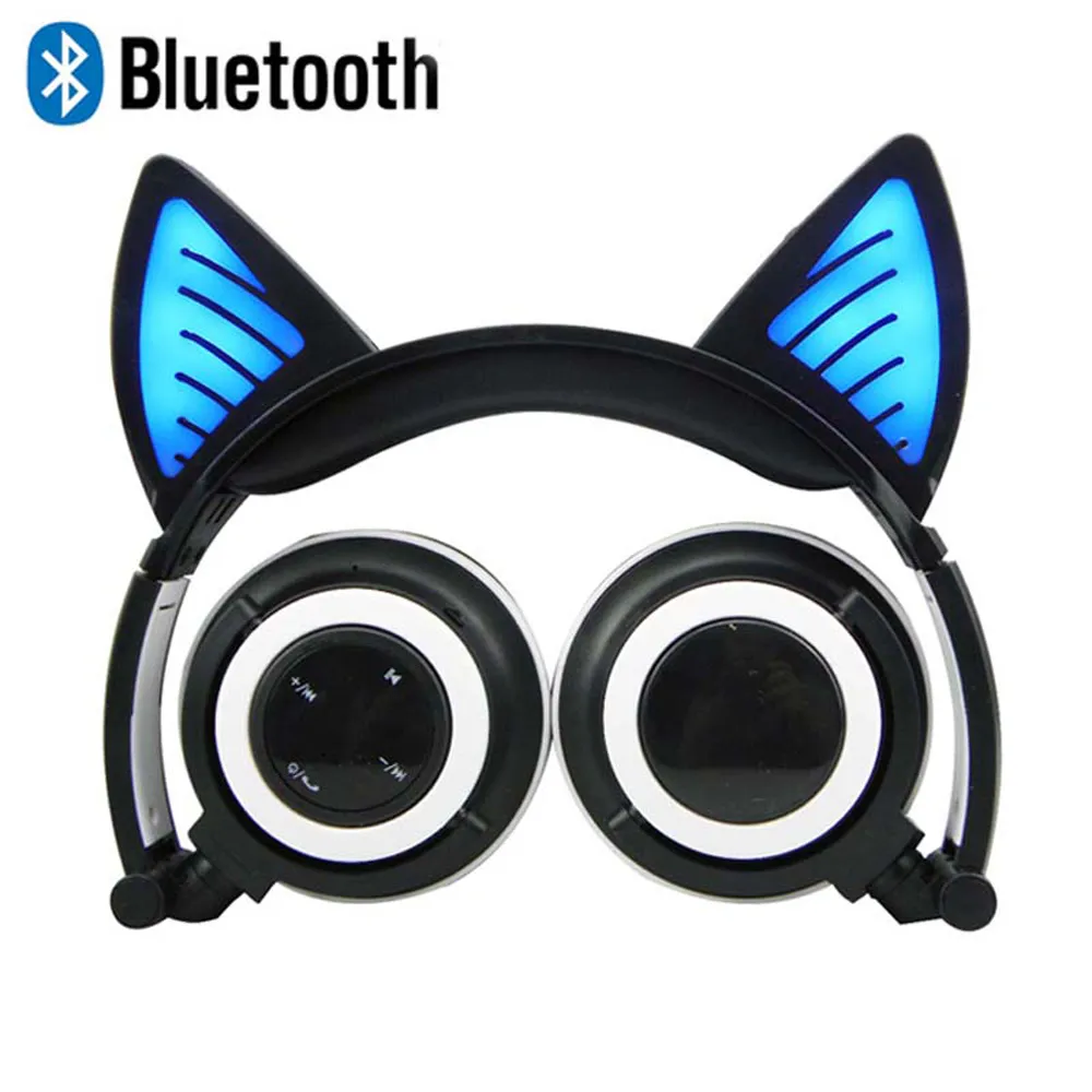 Suministro Al Por Mayor Auriculares Para Teléfono Celular Luz De Flash  Lindo Orejas De Gato Auriculares Inalámbricos Con Control De Micrófono LED  Niño Niña Estéreo Música Casco Auriculares Bluetooth Regalo 221114 De