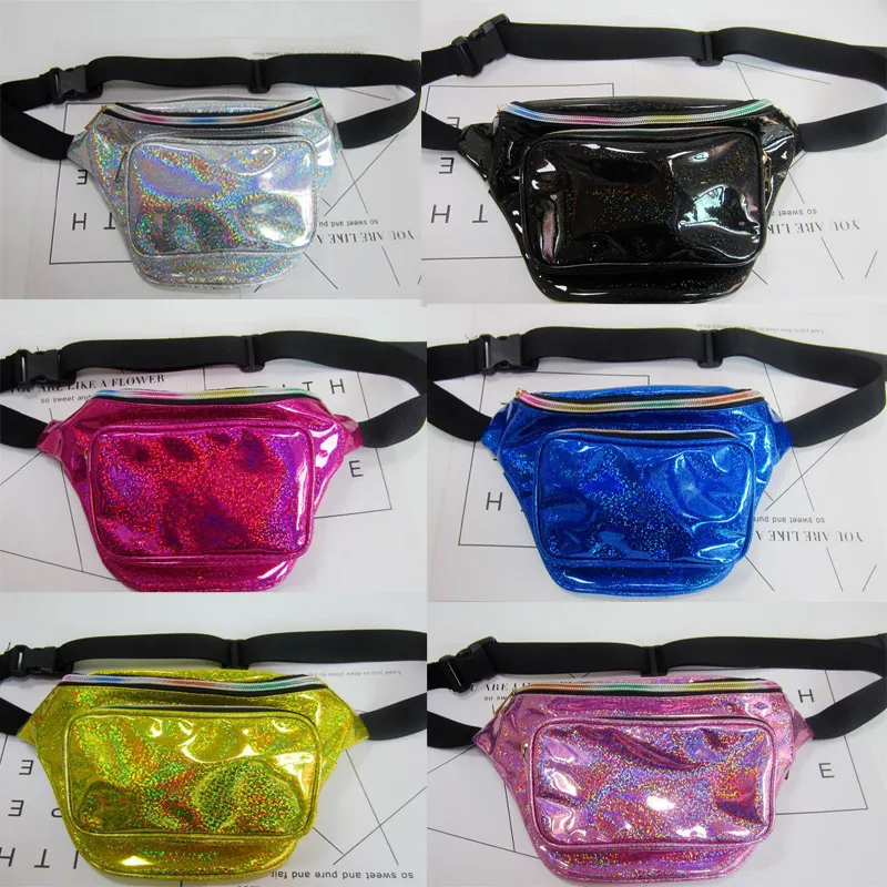 DHLWaist Bag Women Sliver Shinny Starry Sky Sparkle Metallic Holographic Fanny Pack 