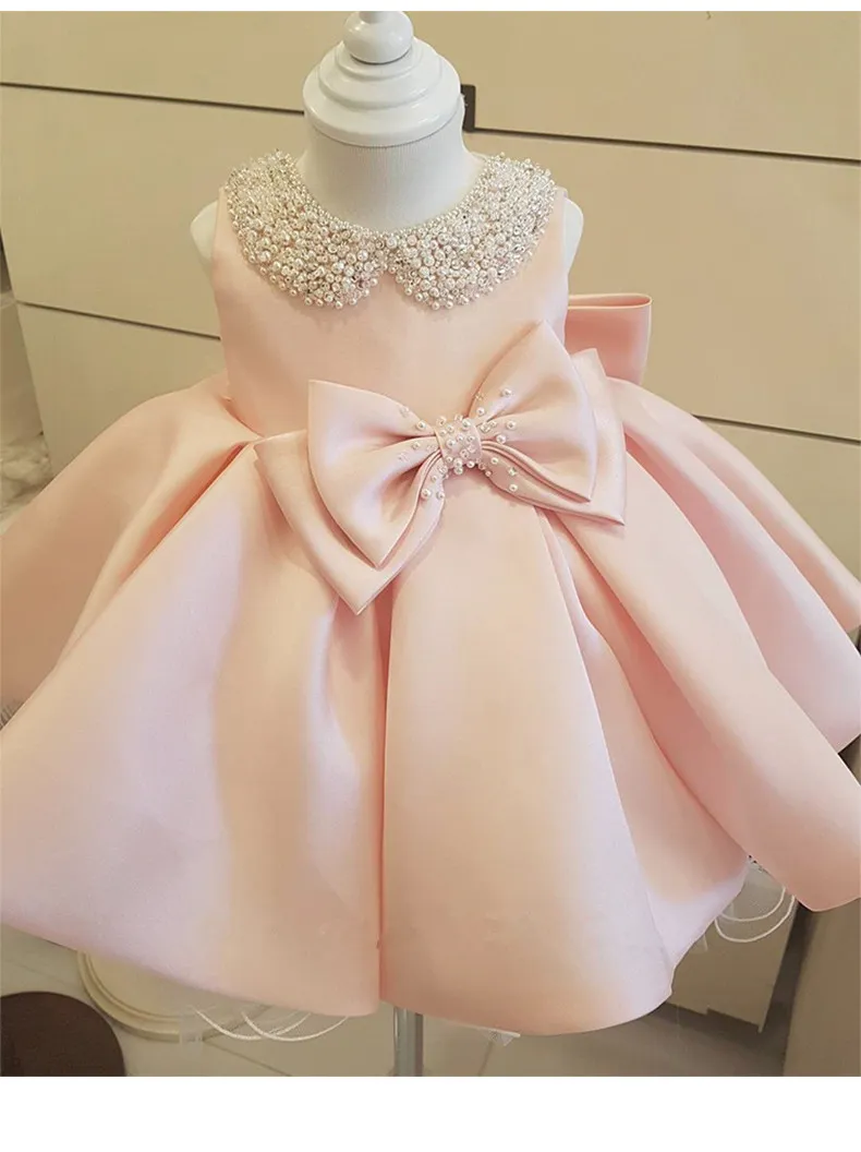 Toddler Girl Baptism Dress Pink Christmas Costumes Baby Girls Princess Dresses 1 Year Birthday Gift Kids Party Wear Dresses For Girls