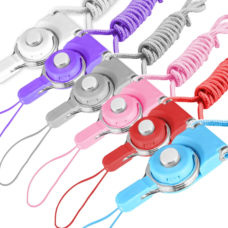 Avtagbar mobiltelefonband Neck Lanyard flätad hals Nylon Hang Rope för mobiltelefon Badge Camera Mp3 USB ID -kort Mixed Color Supported