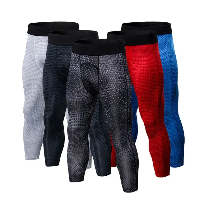 Nuovi pantaloni a compressione 3/4 Fitness Collant da corsa ad asciugatura rapida Pantaloni sportivi da uomo Leggings Pantaloni da uomo per la corsa Leggings da palestra